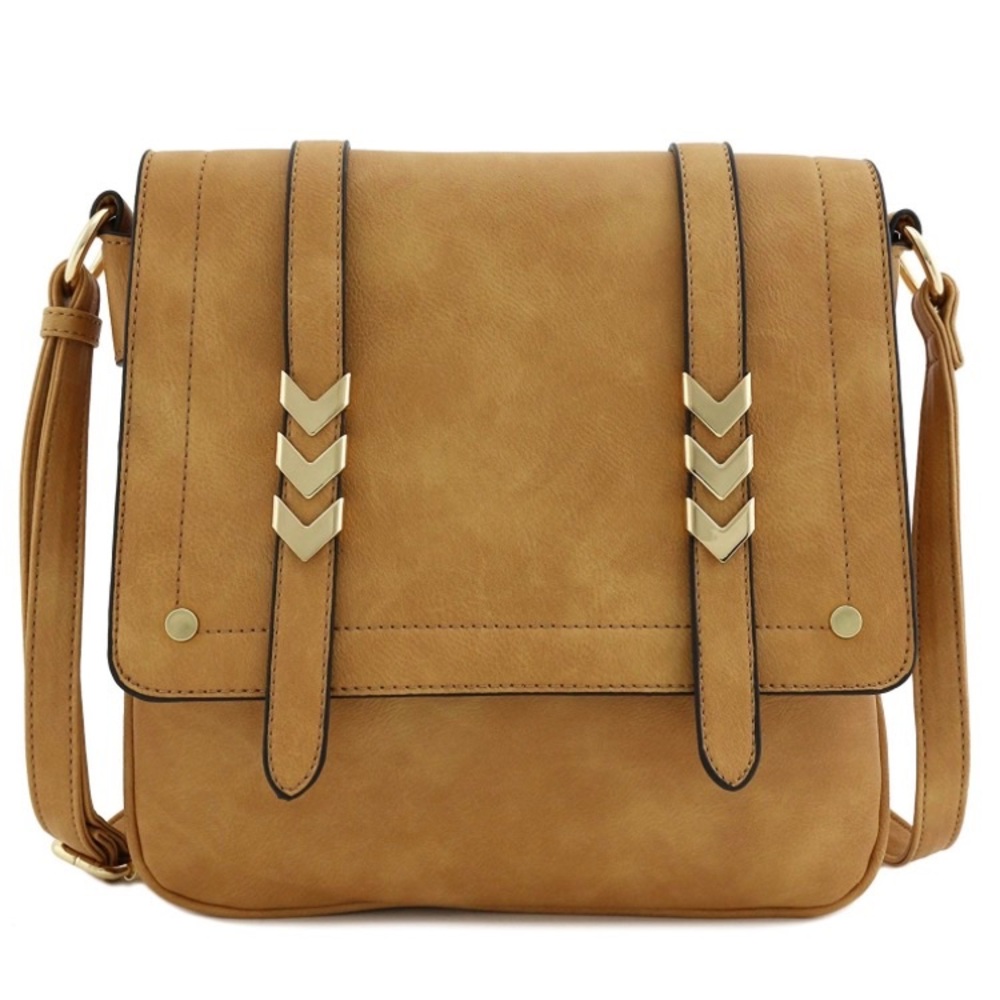 Double Compartment Large Flapover Crossbody Bag
